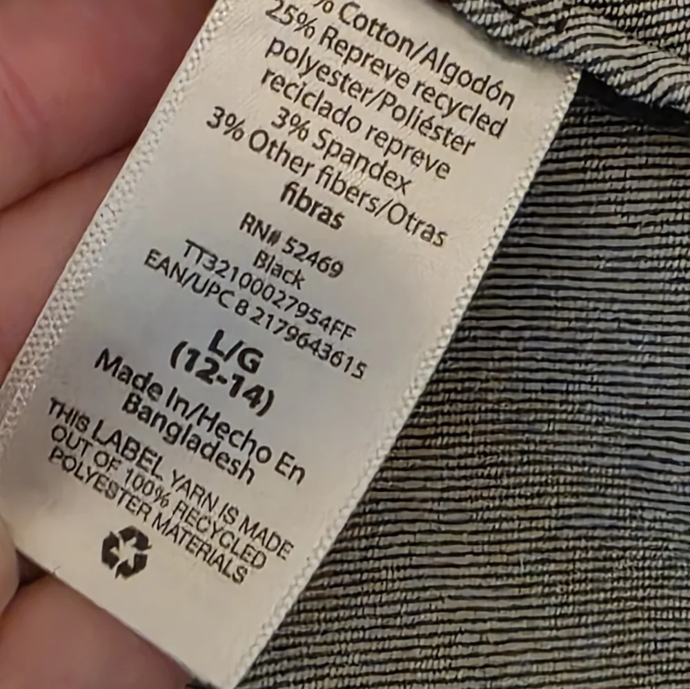 time and tru black denim jacket size large jean jacket womans stretch - Picture 4 of 5